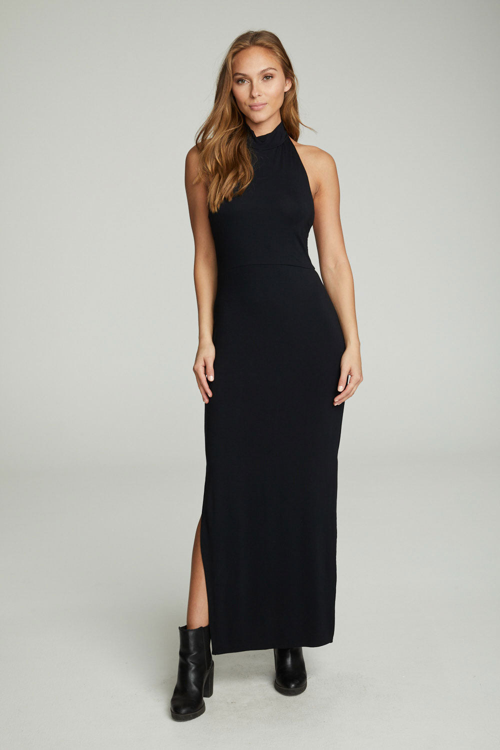 maxi dress with high neck